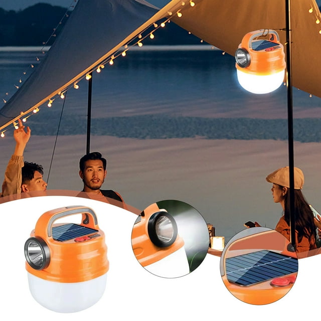 Solar Portable Camping Tent Night Light, Camping Lantern With 6 Light Modes, Lamp For Outdoor Home And Car, Perfecr For Power Outages, Emergency,IP65,1 Pcs