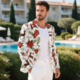 thumbnail image 3 of KUIFORTI Poinsettia Men's Suit Jacket Lightweight Blazer One Button Outfit for Weddings Business Meetings Prom Dinners Travel and Daily Wear, 3 of 7