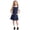 A, variant on Toddler Girls Pinafore Dress Sleeveless A-Line School Jumper with Bow Decorated Pockets Girls Uniform Wear