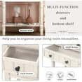 thumbnail image 5 of 23.7" Classic Console Table with Drawers for Entryway, Small Entry Table with Bottom Shelf, Rustic Sofa Table for Living Room, Dining Room, Hallway, Ivory White, 5 of 7