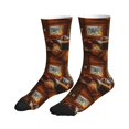 thumbnail image 4 of Crew Socks for Women Men, Log Cabin Inside  Moisture Running Athletic Football Striped Socks Cushion Tube Socks, 4 of 7