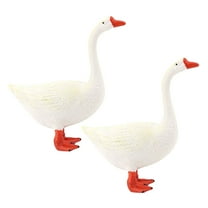 2pcs Goose Model Figurines Mini Plastic Swan Wild Animal Models for Kids Educational Toys Home Decor