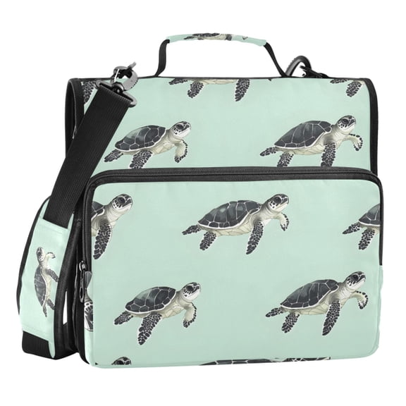 ALAZA Zipper Binder Turtles 3 Ring Trapper Keeper File Folder Organizer Bag