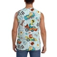 thumbnail image 4 of Haiem Men's Cartoon Car Racing Print Tank Tops Summer Sleeveless Cut Off Workout T-Shirts Fitness Vest Athletic Undershirts-Large, 4 of 8
