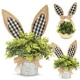 thumbnail image 2 of Bohemian Rabbit Ear Handwoven Natural Rattan Easter Home Planter for Indoor, 2 of 7