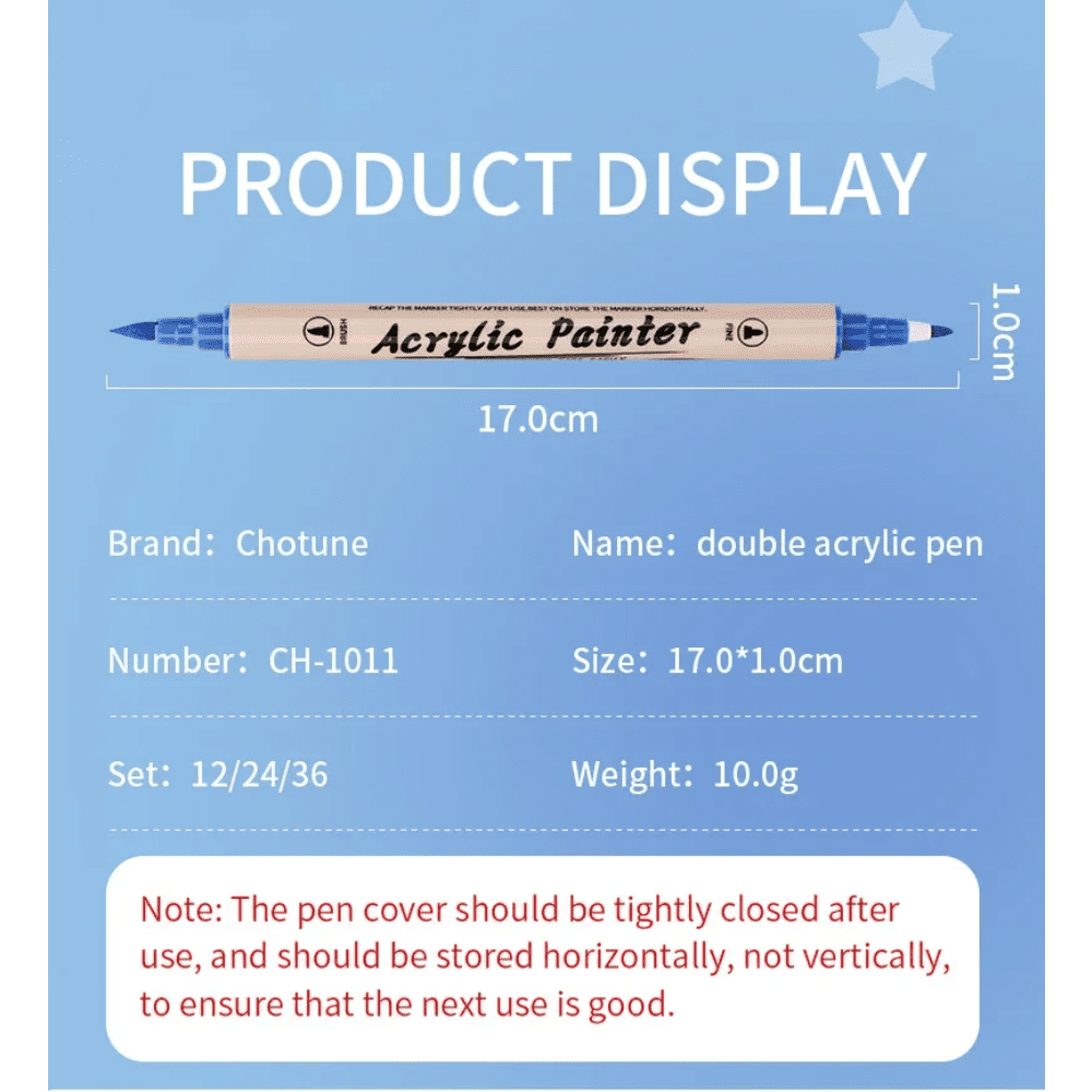 Dual Tip Acrylic Paint Markers Pens Brush Dual Tip,Acrylic Paint Pen Brush Tip and Fine Tip,Art Markers Supplies for Rock