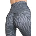 thumbnail image 7 of WLJ Women Stripe Zig-Zag Print High Waist Tummy Control Yoga Workout Leggings, 7 of 7