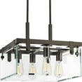 thumbnail image 3 of Progress Lighting Glayse 4-Light Semi-Flush Convertible Fixture, Antique Bronze, Beveled Glass Shade, 3 of 9