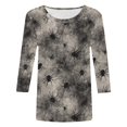 thumbnail image 5 of Godom 3/4 Length Sleeve Womens Tops Crewneck Neck Casual Halloween Shirts Print Trendy Blouses Fall Tee, 5 of 6