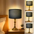 thumbnail image 4 of Drum Lampshades, Kvago Linen Lamp Shade, E27 Light Cover Replacement for Chandeliers Table Floor Lamp Kitchen Light Fixtures (Black, 11.81''Top x 11.81'' Bottom x 7.87'' High), 4 of 9