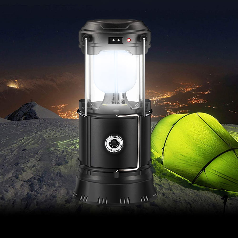 Zhaomeidaxi Hand Crank Camping Lantern Rechargeable, Solar Powered LED Lantern  Flashlight with USB Charger,Emergency Lantern Camp Light Portable for Power  Outage, Hurricane, Survival %26 Tent 
