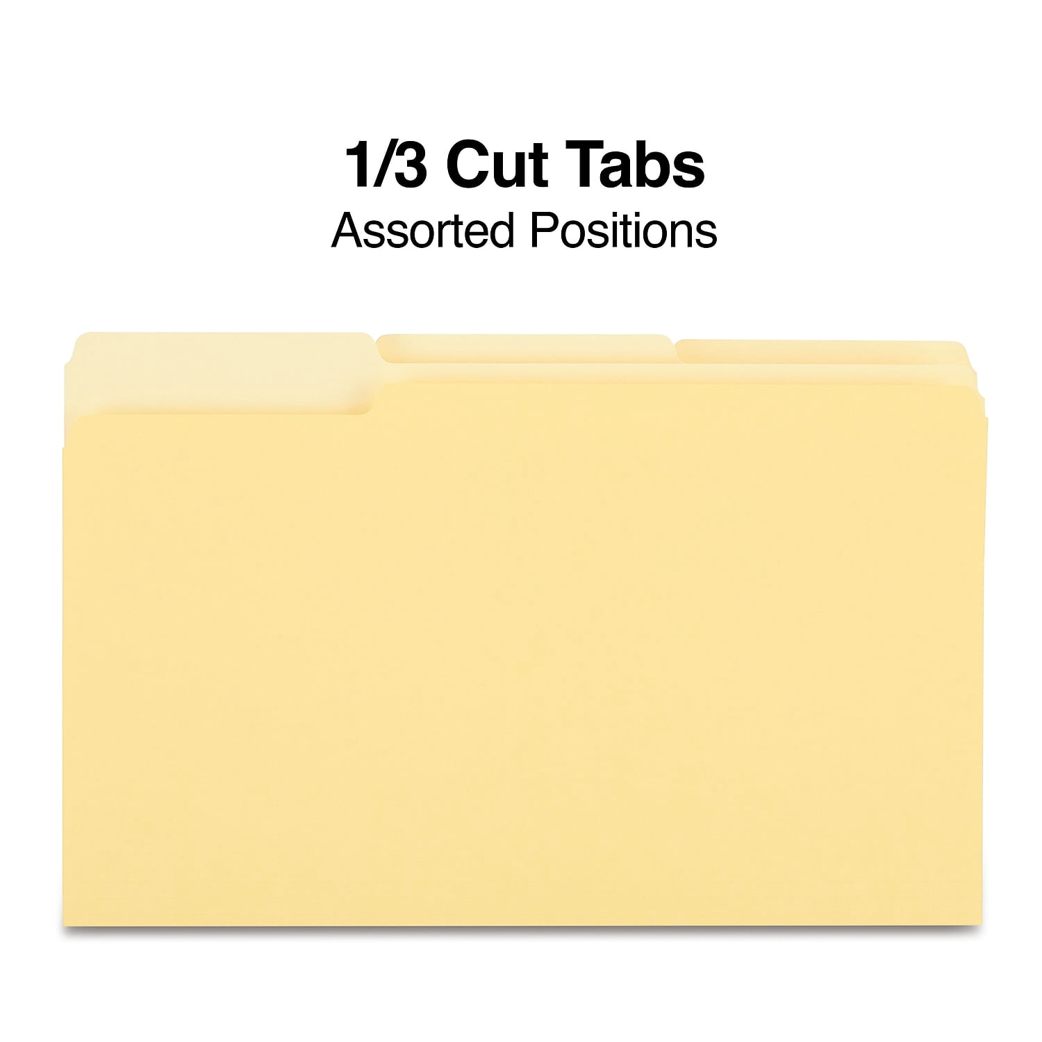HITOUCH BUSINESS SERVICES File Folder 1/3 Cut Legal Size Yellow 100/Box TR224576/224576