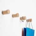 thumbnail image 3 of Natural Wood Wall Hooks - Rustic Coat Rack Hat Hooks (2 Pack), 3 of 5