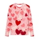 thumbnail image 3 of Blusas y camisas de manga larga con cuello redondo Camisas con estampados de manga larga Cuello redondo lindo Blusas casuales elegantes Ropa Camisas de cuello redondo Niña Top de poliéster, 3 of 4