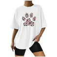 thumbnail image 1 of Birdeem Mode Femme T-Shirt Uni à Col Rond Imprimé à Manches Courtes Impression Blouse Ample Hauts, 1 of 1