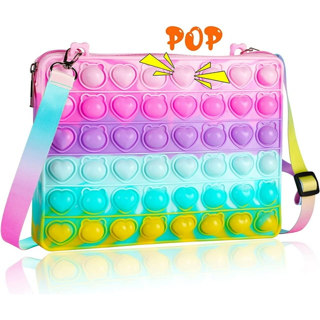 Fidget Purse Pop Toy para niñas con bolsillo para iPad Mini HUOGUO