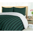 thumbnail image 5 of Ambesonne Abstract Duvet Cover Sets, Scottish Tartan Like View, 2-Queen, Dark Teal Charcoal Grey, 5 of 7