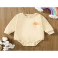 thumbnail image 2 of Baby Girls Spring Autumn Casual Romper Beige Long Sleeve O Neck Sun Print Playsuit, 2 of 9