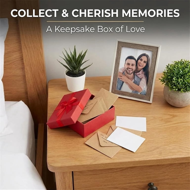 Pekkaxy DIY Love Notes Box - Mini Blank Cards & Envelopes, 30/60