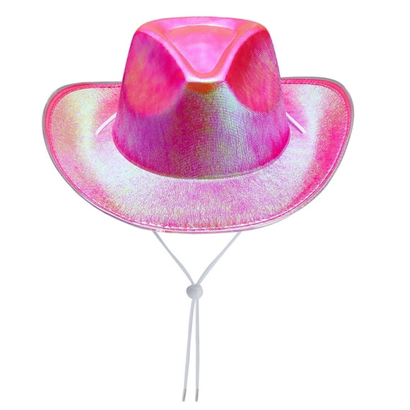 Shuttle tree Cowgirl Hat Light Up LED Cowboy Hat Space Cowgirl Hat for Women Girls Halloween Costume Cosplay Party