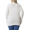 thumbnail image 3 of GRACE & GRANDEUR Women's Plus Size Open Front Long Sleeves Sweater Mid Length Cardigan 4X White, 3 of 6