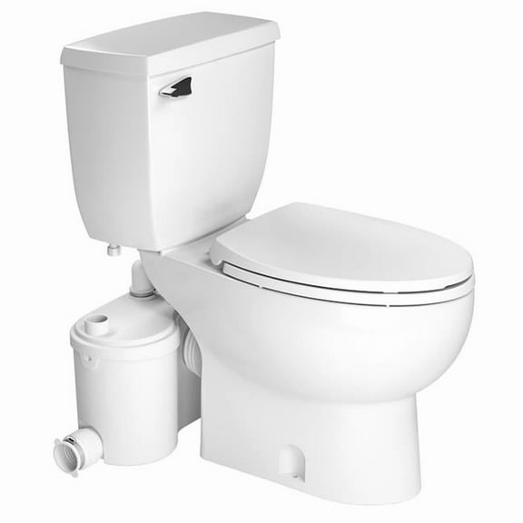 Saniflo 013-087-005 Sanibest Pro Pump & White Elongated Toilet Kit