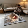 thumbnail image 5 of KKOUHVY 3D Christmas Area Rug, Quilted Non-Slip Print Area Rug with Santa & Reindeer, Indoor Winter Xmas Holiday Decorations for Living Room Bedroom, 5 of 7