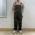 thumbnail image 2 of Overalls for Men Work Utility Jumpsuit Denim Bib Coveralls with Multi Pockets(Green Camo,M), 2 of 10