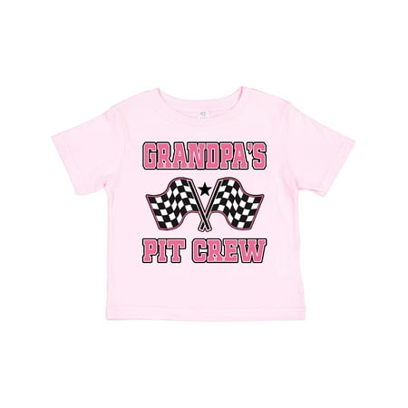 

Inktastic Grandpa Pit Crew Girls Racing Flags Gift Toddler Toddler Girl T-Shirt
