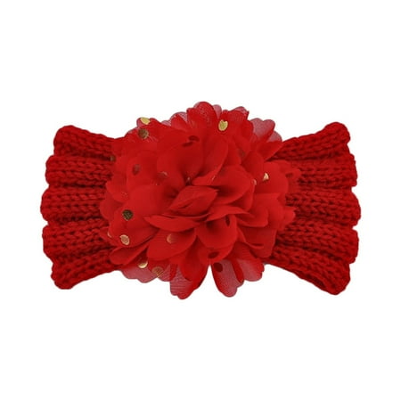 

Baby Girls Infant Hair Bows Turban Toddler Infant Baby Boys Girls Flower Polka Dot Stretch Knitted Hairband Headwear Headband