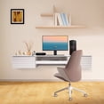 thumbnail image 4 of 60*15.5*9.5in Wall Mounted White Desk Multifunctional Wall Mounted Desk with Pull Out Drawer, 4 of 18