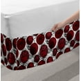 thumbnail image 2 of Abstract Bed Skirt, Swirling Paintbrush Streaks on Circular Motifs, Elastic Bedskirt Dust Ruffle Wrap Around for Bedding Decor, 4 Sizes, Maroon Grey, by Ambesonne, 2 of 2