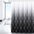 thumbnail image 2 of Black and White Cloth Shower Curtain for Men Black and Grey Shower Curtains for Bathroom Black Shower Curtain Set Slub Textured Geometric Ombre Shower Curtain with Hooks Water Repellent Washable 72x72, 2 of 6