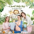 thumbnail image 4 of Safari Baby Shower Backdrop A Sweet Baby Boy is On His Way Photography Background for Boys Jungle Cartoon Animals Palm Leaves Baby Shower Party Decorations Banner Photo Booth Props, 4 of 6