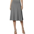 thumbnail image 2 of Landzoo Women's Solid Lightweight Flare Midi Pull On Closure Skirt Comfortable Casual Women's Skirt, 2 of 5