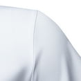 thumbnail image 4 of WREESH Men's Casual Button Down Shirts with Spliced Sleeve Turn Down Collar, Color Matching Short Sleeve Cardigan White, 4 of 9