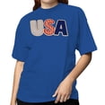 thumbnail image 2 of Smartprints Usa Patchwork Stars Women's T-Shirt Royal Blue, Cotton, S, 2 of 4