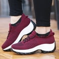 thumbnail image 6 of Porfeet Women Lace-up Arch Support Breathable Sneakers Running Platform Tennis Shoes,Date Red 38, 6 of 10
