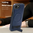 thumbnail image 4 of Allytechgroup Luxury Case for iPhone 16e with Hidden Kickstand, [Compatible with MagSafe], Premium PU Leather + Soft TPU Inner Shockproof Anti-Fall Protective Slim Fashion Case, Blue, 4 of 8