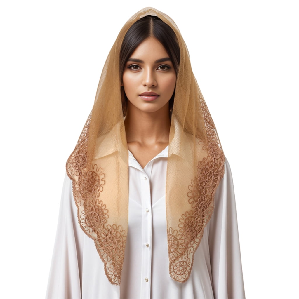 WINDLAND Vintage Lace Scarf Latin Mass Head Scarf Spanish  display picture 1
