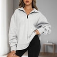 thumbnail image 4 of Demi-Zip Pull Décontracté à Manches Longues Sweat à Capuche Pull Costume Quotidien, 4 of 7