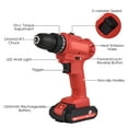 thumbnail image 3 of TFixol 21V Portable Cordless Electric Drill 3/8 Inch Chuck Handheld Power Drill Screwdriver with 1.5Ah Battery Fast Charger, LED Work Light 2-variable Speed 25+1 Torque Adjustment 30N.m, 3 of 7