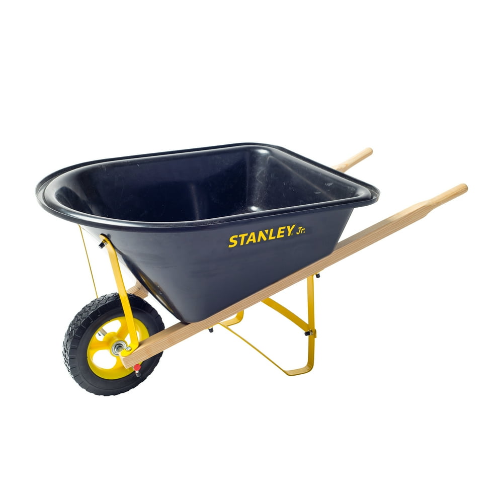 Stanley Jr Wheelbarrow, Kids Size, 32"L x 16"W x 17"H (Yellow/Black