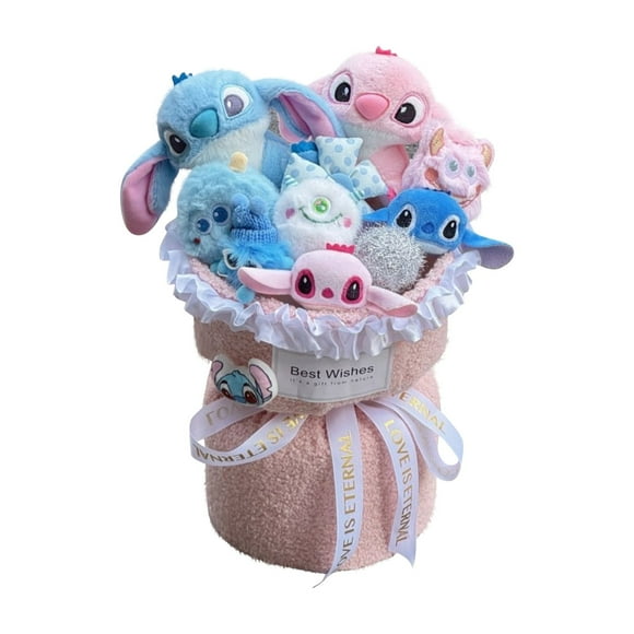 13 INCH Anime Stitch Doll Bouquet Lilo & Stitch Doll Girl Creative Kawaii Birthday Stitch Plush Doll Gifts Girlfriend Valentine Day