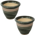 thumbnail image 3 of Sunnydaze Purlieu 12" x 12" x 10" Round Tempest Ceramic Outdoor Planter 2-Count, 3 of 10