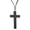 Silver/Black, variant on VNOX Men's Alloy Black Wood Cross Pendant Necklace, Adjustable Leather Cord, Silver Tone Gift