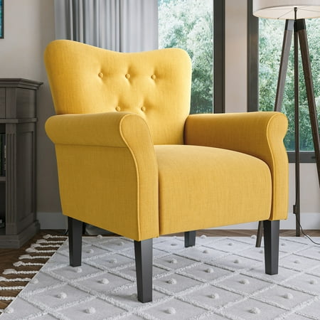 BELLEZE Accent Chair Armchair for Living Room - Allston (Citrine Yellow)