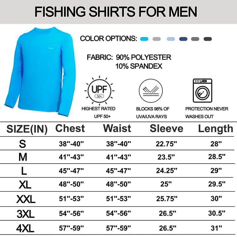 Tuna Fishing Shirts for Men Long Sleeve UPF 50+ UV Sun Protection Rash  Guard Quick Dry for Hiking Running Swimming (Black XL 6#) 