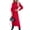Red, variant on Joernso Women's Cotton Button Down Maxi T-shirt Dress Casual Long Sleeve Lapel Collared Long Dress Lace Up Waist Ladies Robes
