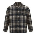 thumbnail image 6 of yoeyez Men's Plaid Button Down Shirts Long Sleeve Laple Shirt Business Checked Dress Shirts Modern Spring Work Jackets with Chest Pocket, 6 of 6